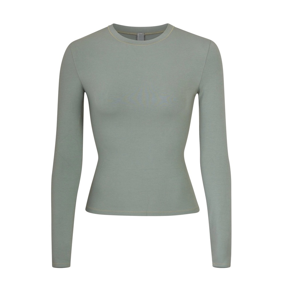 SKIMS Cotton Jersey Long Sleeve T-Shirt - Picture 4 of 5